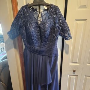 Beautiful blue lace  dress with buttons down the back